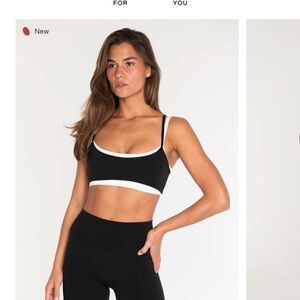Women's Black and White Sports Bra